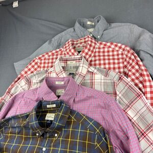 J Crew Oxford Shirt Men's S Plaid Classic Slim Stretch Dress Casual Office Lot 5